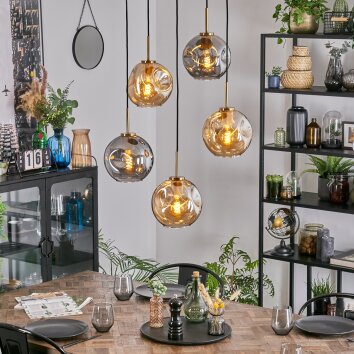 Ripoll Lampadario a sospensione, Lampada a sfera, Lampada a sospensione Oro, Nero, 5-Luci