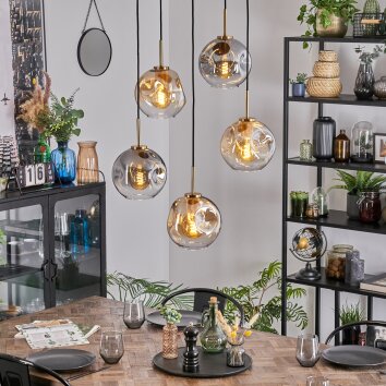 Ripoll Lampadario a sospensione, Lampada a sfera, Lampada a sospensione Oro, Nero, 5-Luci