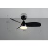 Illuminazione Reality mit Lampada con ventilatore LED Nero, 1-Luce, Telecomando