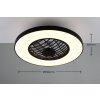 Illuminazione Reality mit Lampada con ventilatore LED Nero, 2-Luci, Telecomando, Cambia colore