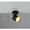 Illuminazione Trio Leuchten Eva Faretto da soffitto Nero-Oro, 1-Luce