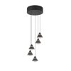Illuminazione Trio Leuchten Romeo Lampada a sospensione LED Nero, 5-Luci