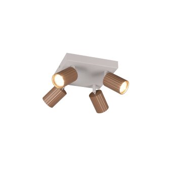 Illuminazione Trio Leuchten Soka Faretto da soffitto Marrone, 4-Luci