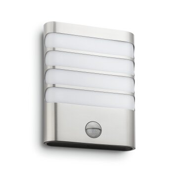 Illuminazione Philips Raccoon Applique LED Argento, 1-Luce, Sensori di movimento