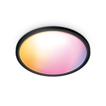 Illuminazione Philips SuperSlim Plafoniera LED Nero, 1-Luce, Cambia colore