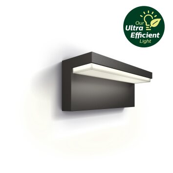 Illuminazione Philips Bustan Lampada da parete per esterno LED Antracite, 1-Luce