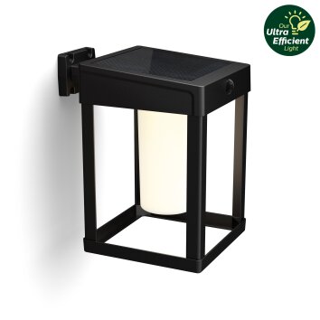 Illuminazione Philips Camill Applique LED Nero, 1-Luce, Sensori di movimento