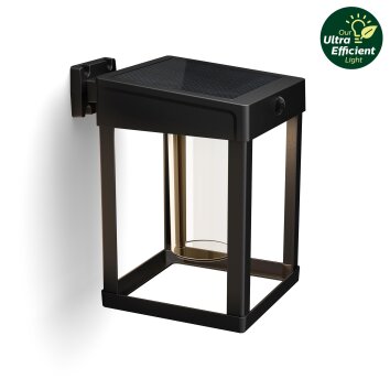 Illuminazione Philips Camill Applique LED Nero, 1-Luce, Sensori di movimento