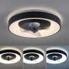 Illuminazione Leuchten Direkt VENIKA Plafoniera LED Nero, 1-Luce, Telecomando