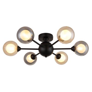 Illuminazione Globo Lighting Roland Plafoniera Nero, 6-Luci