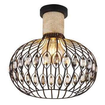 Illuminazione Globo Lighting Dorthy Plafoniera Grigio, Nero, 1-Luce