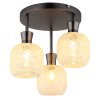 Illuminazione Globo Lighting Brokana Plafoniera Cromo, Nero, 3-Luci