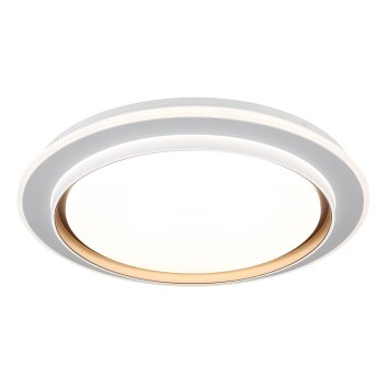 Illuminazione Globo Lighting Janice Plafoniera LED Bianco, 1-Luce, Telecomando, Cambia colore