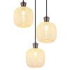 Illuminazione Globo Lighting Brokana Lampadario a sospensione Cromo, Nero, 3-Luci
