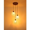 Illuminazione Globo Lighting Brokana Lampadario a sospensione Cromo, Nero, 3-Luci