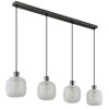 Illuminazione Globo Lighting Brokana Lampadario a sospensione Cromo, Nero, 4-Luci