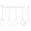 Illuminazione Globo Lighting Brokana Lampadario a sospensione Cromo, Nero, 4-Luci