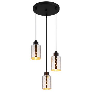 Illuminazione Globo Lighting Alonso Lampadario a sospensione Nero, 3-Luci