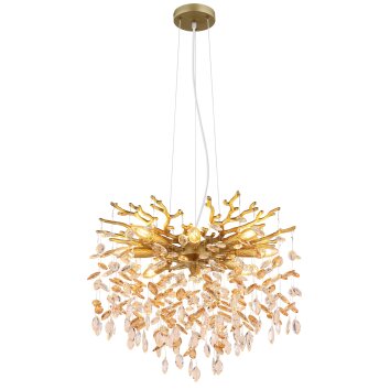 Illuminazione Globo Lighting Queena Lampadario a corona Oro, 8-Luci