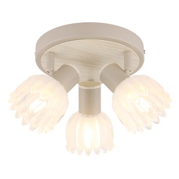 Illuminazione Globo Lighting Planta Plafoniera Aspetto del legno, Sabbia, 3-Luci