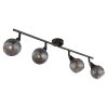 Illuminazione Globo Lighting Frosta Plafoniera Cromo, Nero, 4-Luci