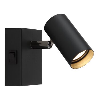 Illuminazione Globo Lighting Este Applique, Faretto da parete LED Cromo, Nero, 1-Luce