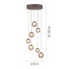 Illuminazione Paul Neuhaus Popup Lampada a sospensione LED Bronzo, 7-Luci, Telecomando