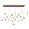 Illuminazione Paul Neuhaus Popup Lampada a sospensione LED Bronzo, 19-Luci, Telecomando