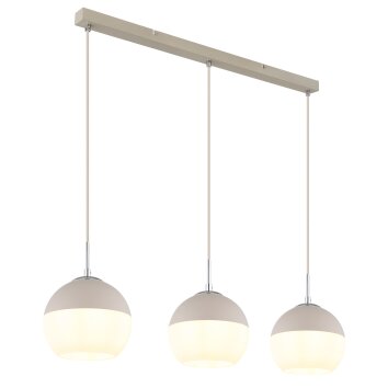 Illuminazione Globo Lighting Ragusa Lampadario a sospensione Cromo, Bianco, 3-Luci