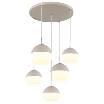 Illuminazione Globo Lighting Ragusa Lampadario a sospensione Cromo, Bianco, 5-Luci