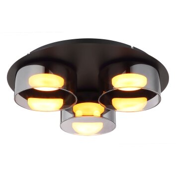 Illuminazione Globo Lighting Higgins Plafoniera Nero, 3-Luci