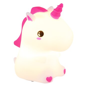 Illuminazione Globo Lighting Unicorn Lampada da tavolo LED Fucsia, Bianco, 1-Luce