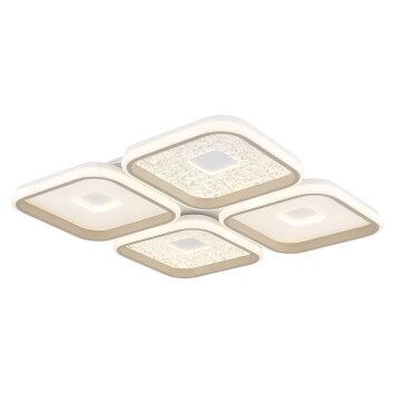 Illuminazione Globo Lighting Mosaiko Plafoniera LED Sabbia, Bianco, 1-Luce, Telecomando