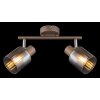 Illuminazione Globo Lighting Walton Plafoniera Marrone, Cromo, 2-Luci