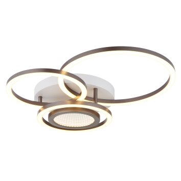 Illuminazione Globo Lighting Randell Plafoniera LED Marrone, Bianco, 1-Luce