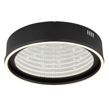 Illuminazione Globo Lighting Mirrora Plafoniera LED Nero, 1-Luce, Telecomando