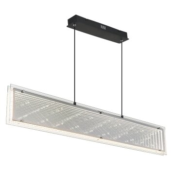 Illuminazione Globo Lighting Mirrora Lampadario a sospensione LED Nero, 1-Luce, Telecomando