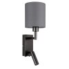 Illuminazione Globo Lighting Zamora Applique Nero, 1-Luce