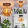 Ripoll Plafoniera, Lampada a sfera Ambrato, 1-Luce