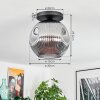 Ripoll Plafoniera, Lampada a sfera Grigio fumo, 1-Luce