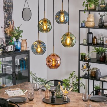 Ripoll Lampadario a sospensione, Lampada a sfera, Lampada a sospensione Oro, Nero, 5-Luci