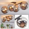 Chehalis Plafoniera, Lampada a sfera Cromo, Grigio fumo, 4-Luci