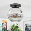 Ripoll Plafoniera, Lampada a sfera Cromo, Chiaro, Grigio fumo, 1-Luce