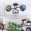 Gastor Plafoniera, Lampada a sfera Blu, Cromo, Verde, Chiaro, Grigio fumo, 3-Luci
