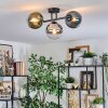 Gastor Plafoniera, Lampada a sfera Blu, Cromo, Verde, Chiaro, Grigio fumo, 3-Luci