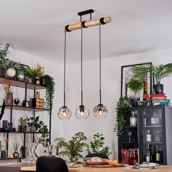 Ripoll Lampadario a sospensione, Lampada a sfera, Lampada a sospensione Écru, Nero, 3-Luci