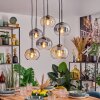 Apedo Lampadario a sospensione, Lampada a sospensione Ambrato, Chiaro, Grigio fumo, 6-Luci