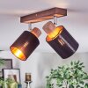 Fallhagen Plafoniera, Faretto da soffitto Cromo, Legno scuro, 2-Luci