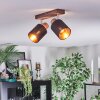 Fallhagen Plafoniera, Faretto da soffitto Cromo, Legno scuro, 2-Luci