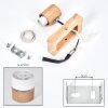 Fallhagen Applique, Faretto da parete Cromo, Legno chiaro, 1-Luce